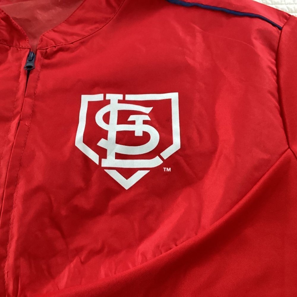 St. Louis Cardinals MLB 1/4 Zip Pullover Warm Up Jacket Monsanto XL - Picture 10 of 13